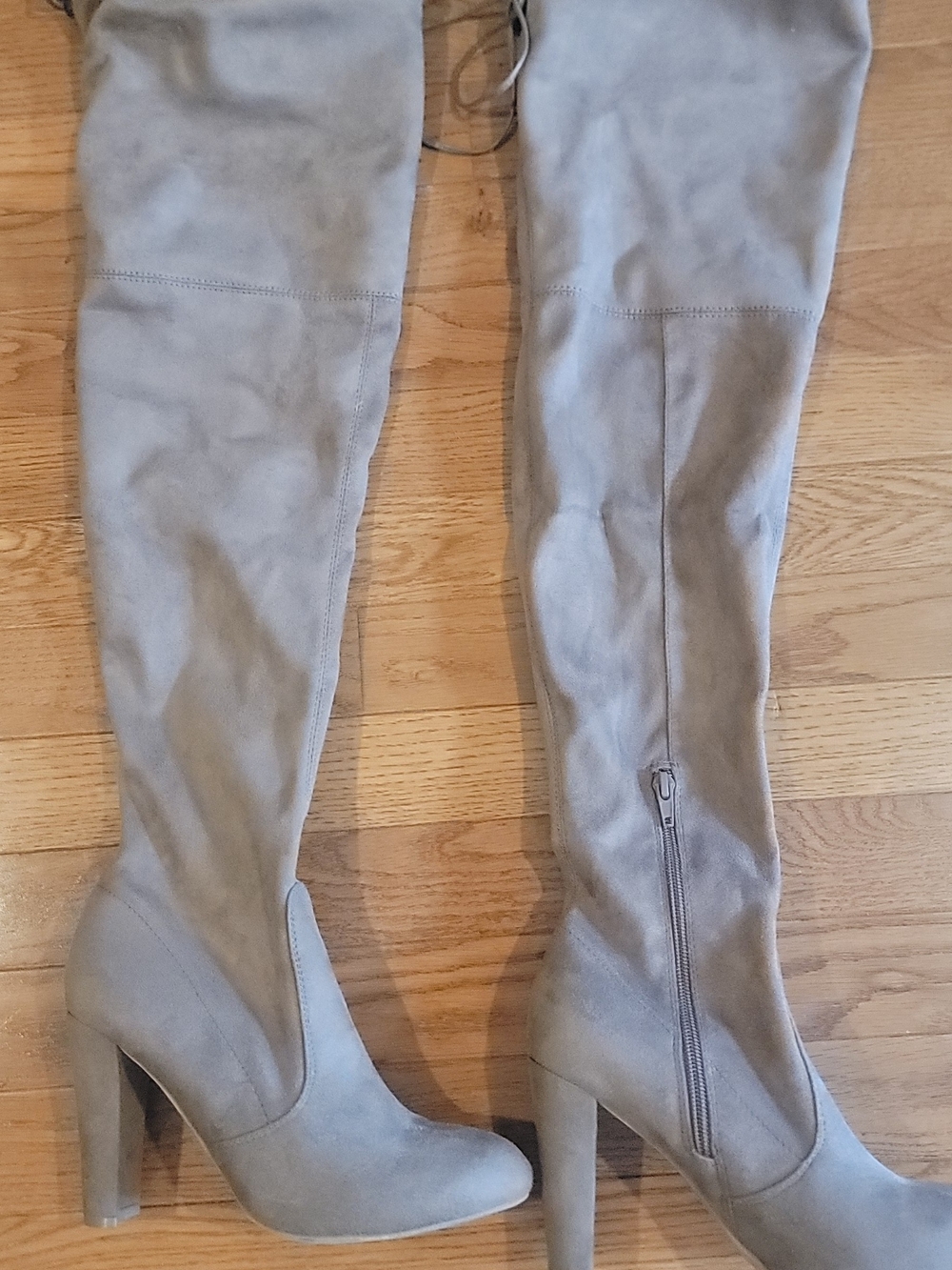 Over-the-Knee Tan Block Heel Boots Size 7